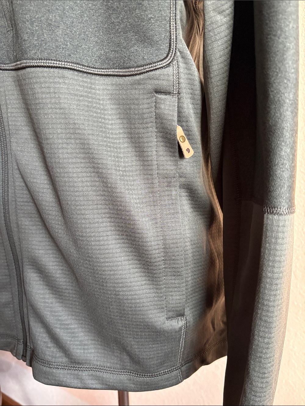 Fjallraven Abisco Trail Fleece Dark Green Hooded Lightweight Jacket Sz L - Picture 5 of 10